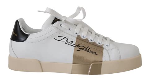 dolce gabbana shoes white and gold|dolce and gabbana casual shoes.